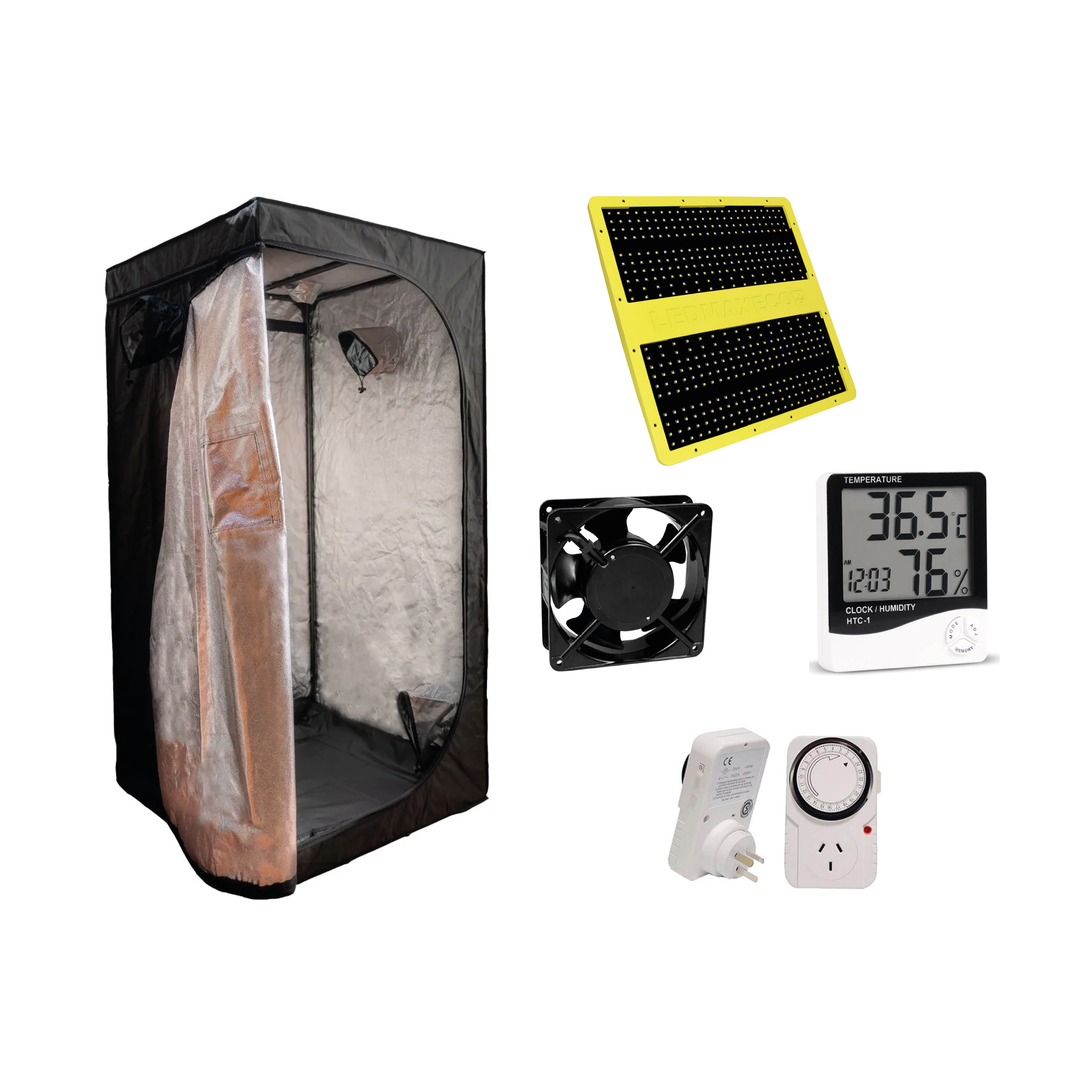 Carpa Cultivo Indoor 40x40cm +Panel Ledmax Eco 60w Garden + Accesorios
