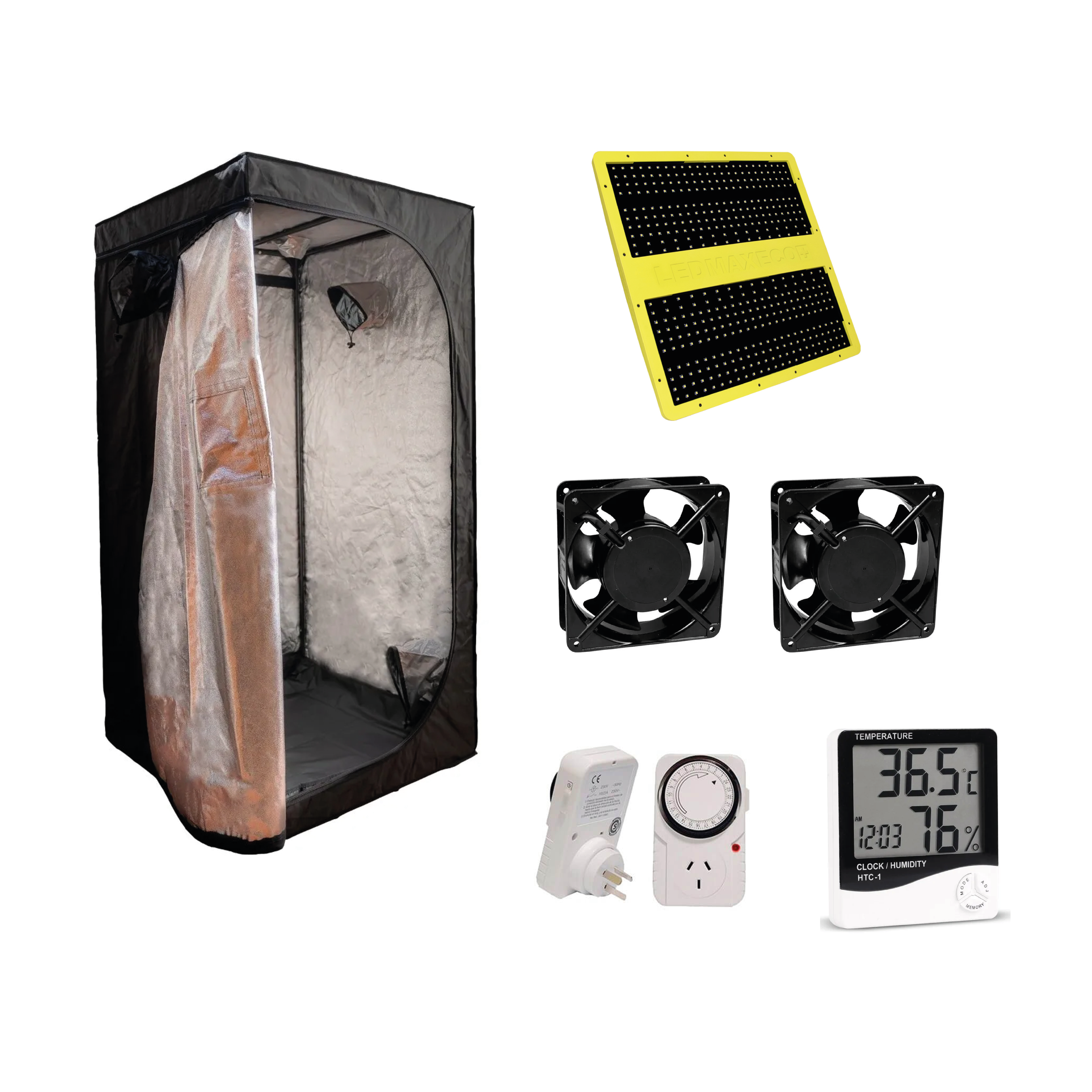 Carpa Cultivo Indoor 60x60cm+Panel Ledmax Eco 60w Garden+Accesorios