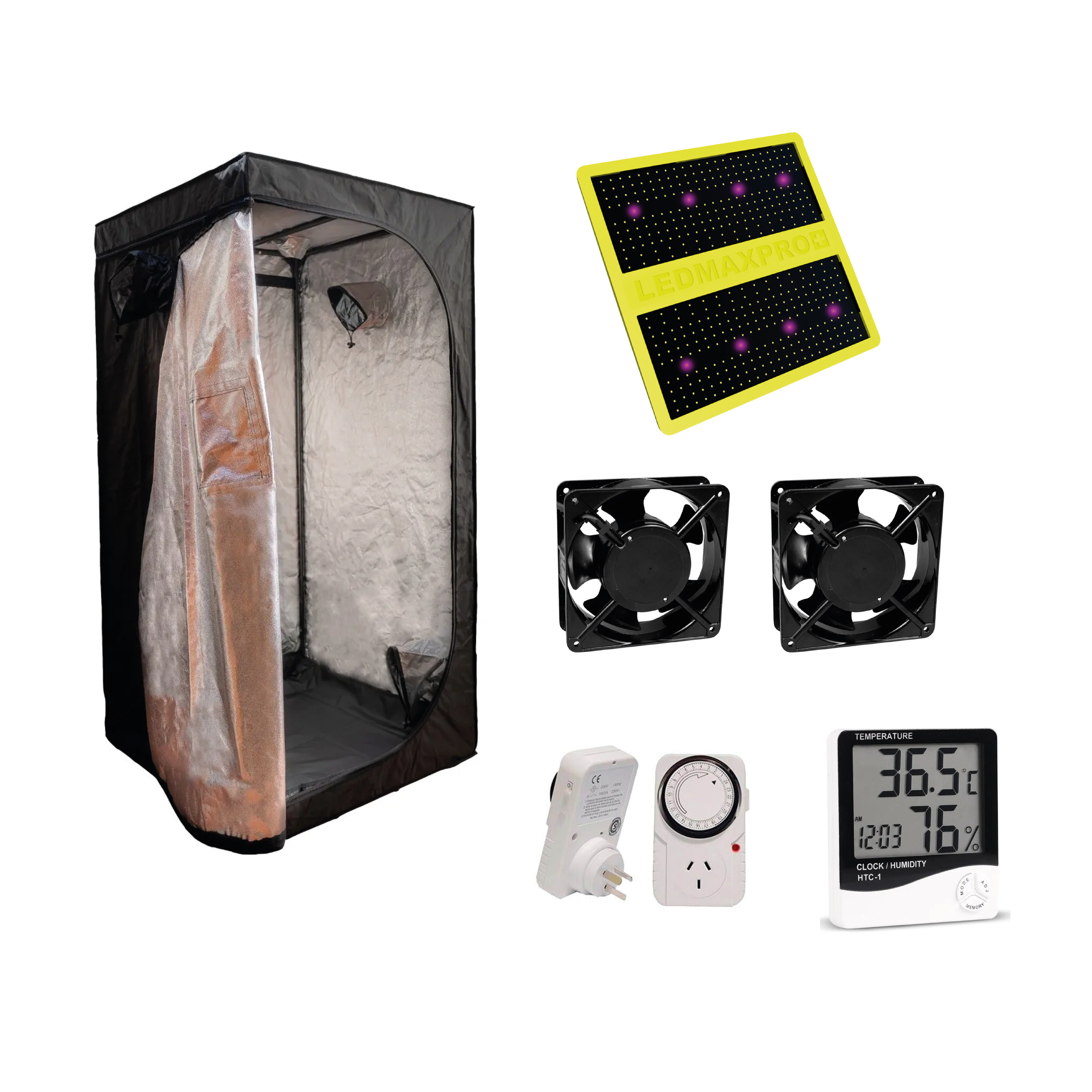 Carpa Cultivo Indoor 120x120cm + Panel Ledmax Pro 300w Garden HighPro + Accesorios