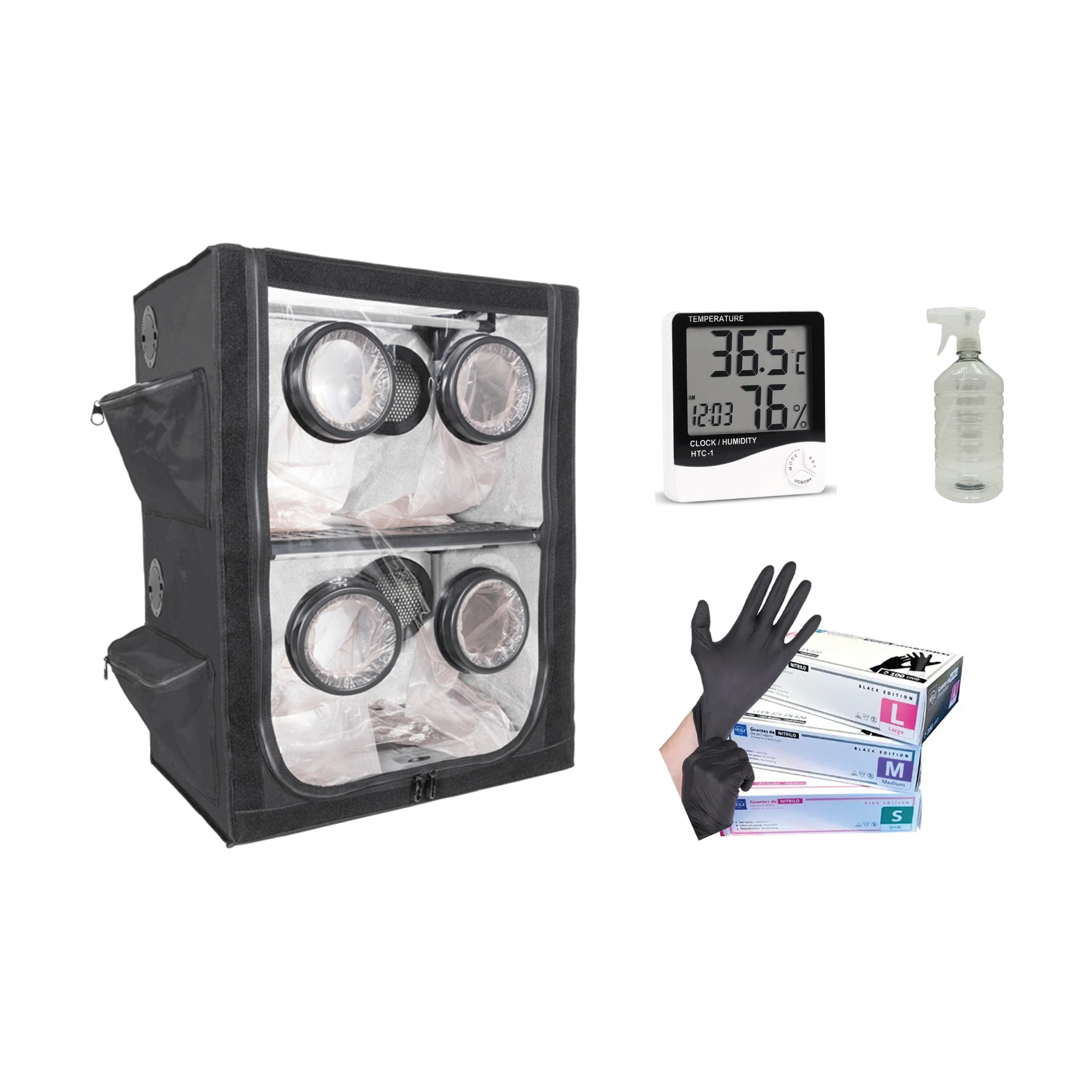 Carpa Cultivo Indoor Garden Mushpro Hongos M (60x40x80cm) + Accesorios