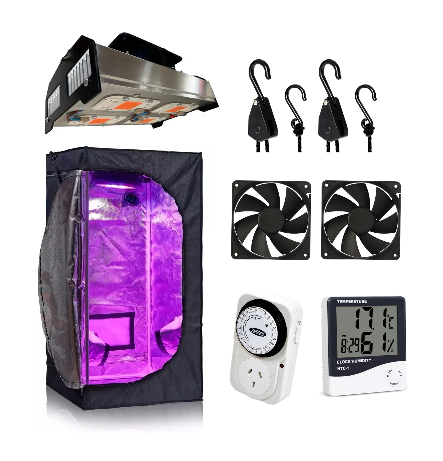 KIT CULTIVO INDOOR 60X60 COMPLETO PANEL AMNESIA 200W