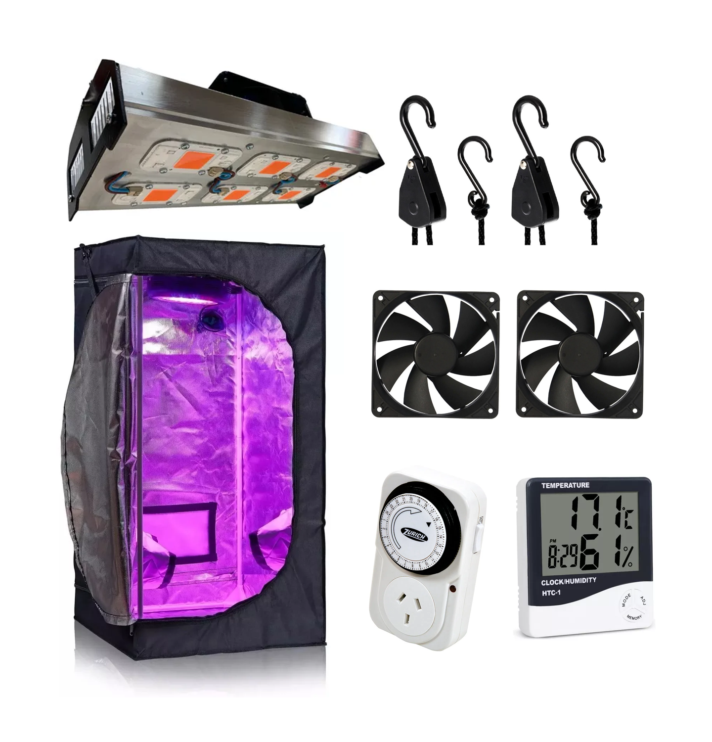 KIT CULTIVO INDOOR 80X80 COMPLETO PANEL AMNESIA 300W