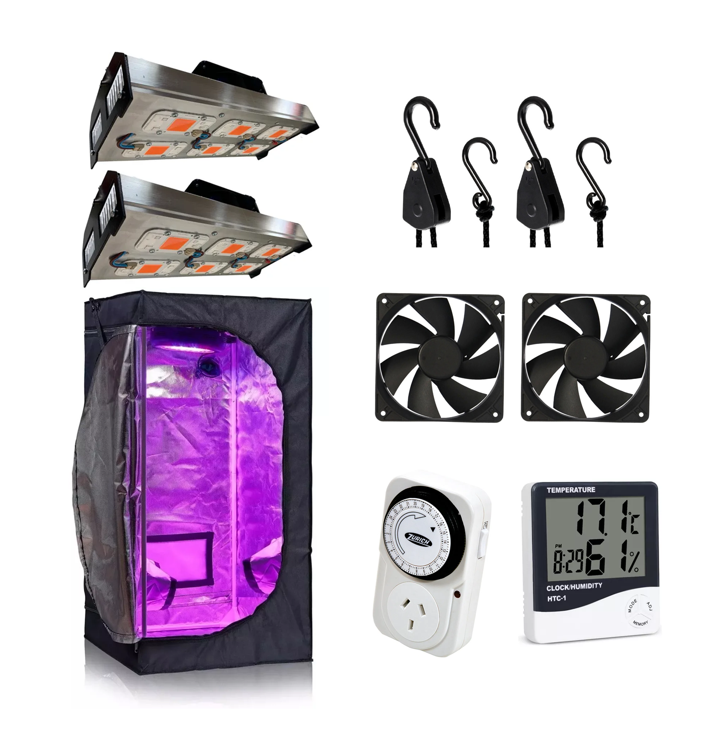 KIT CULTIVO INDOOR 120X120 COMPLETO PANEL AMNESIA 300W